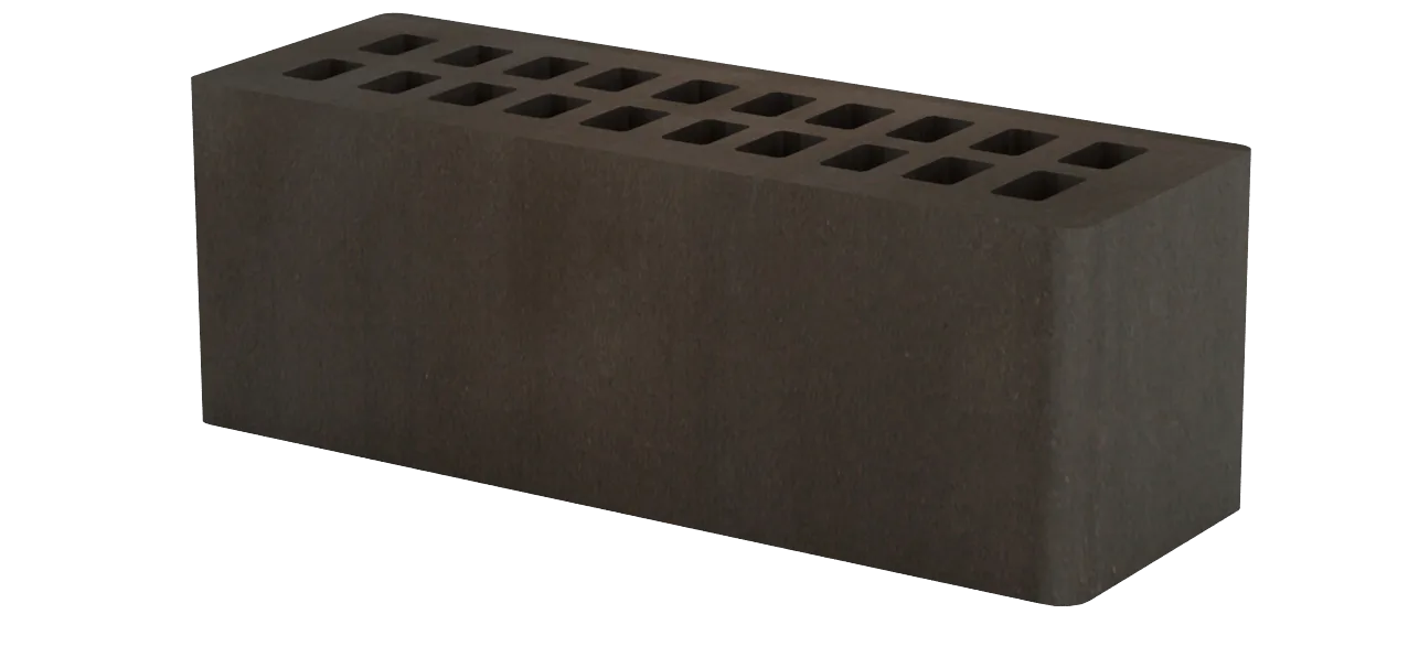 Кирпич лицевой Графит 0,9НФ, гладкий, 250×85×88 мм, М250